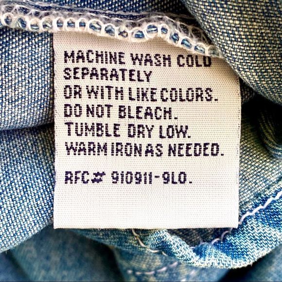 VTG Bobbie Brooks Floral Embroidered Oversized Denim Button Down Shirt Size S - Picture 10 of 11